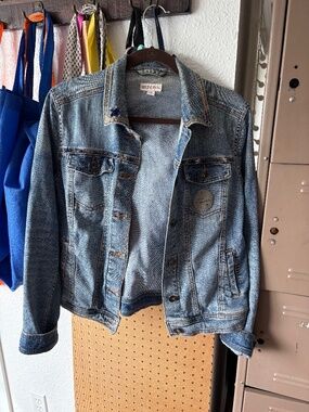 Merona Medium Denim Jacket Custom beading/paint